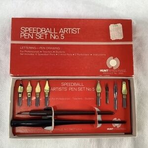Vintage Speedball Artist Pen Set No. 5